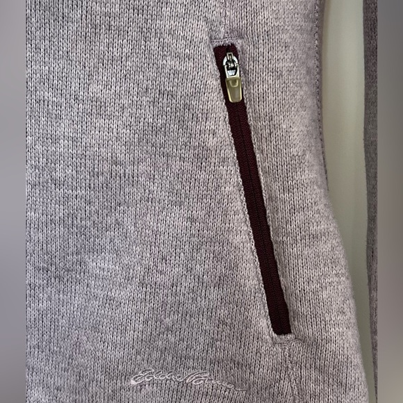 Eddie Bauer Lavender Knit Full Zip Mock Neck Jacket Sweater Women's Size Smalll - Picture 7 of 12